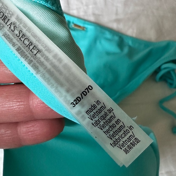 Victoria’s Secret 3 piece padded strapless bikini with tie side bottoms Medium - Picture 5 of 7